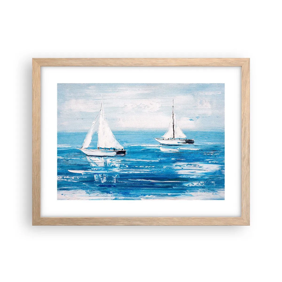 Plakat i ramme af lyst egetræ - Med en ven ved din side - 40x30 cm