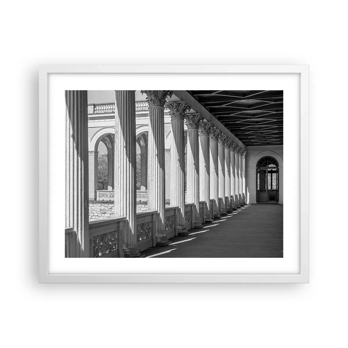 Plakat i hvid ramme - Solrig arkade - 50x40 cm