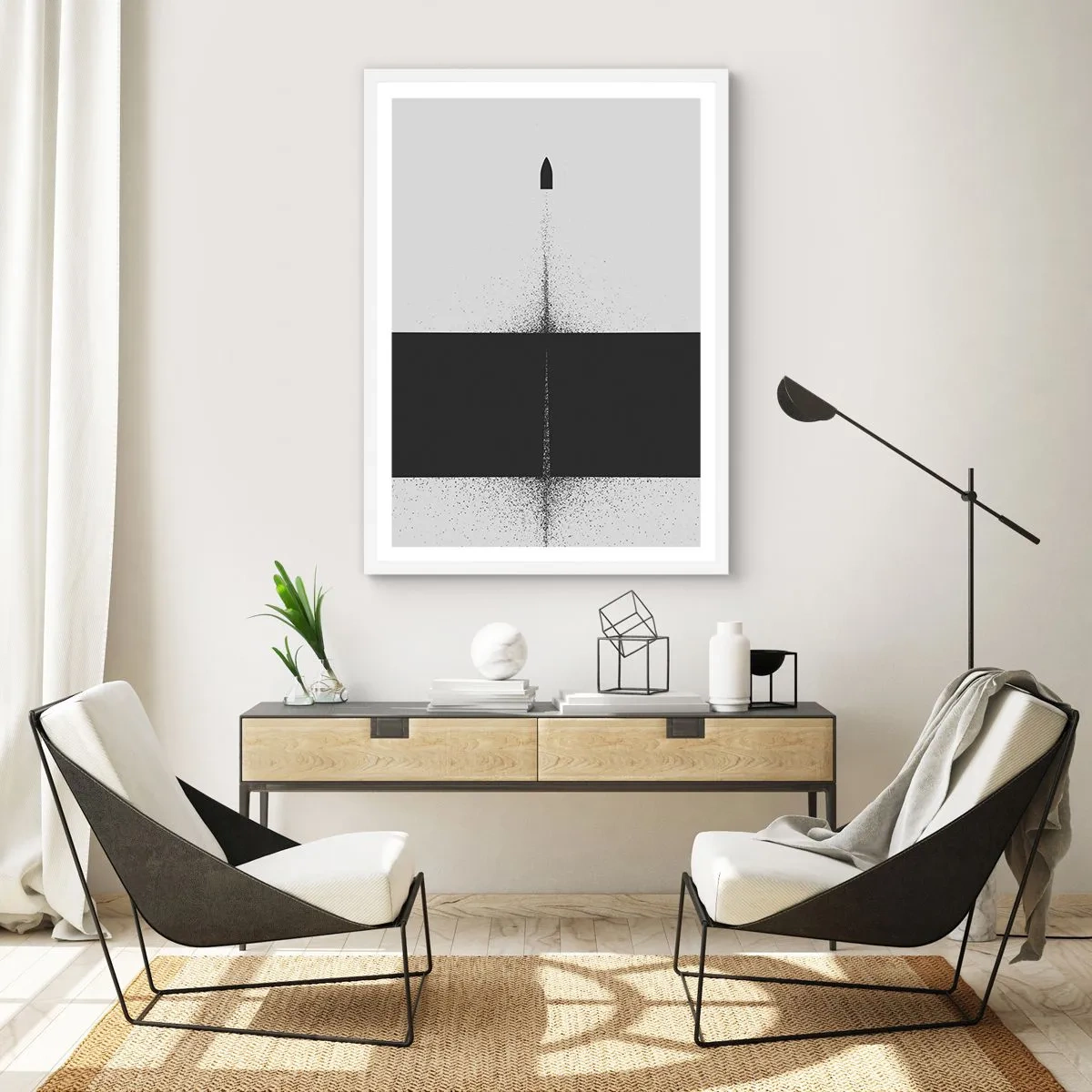 Plakat i hvid ramme - Lige til sagen - 40x50 cm