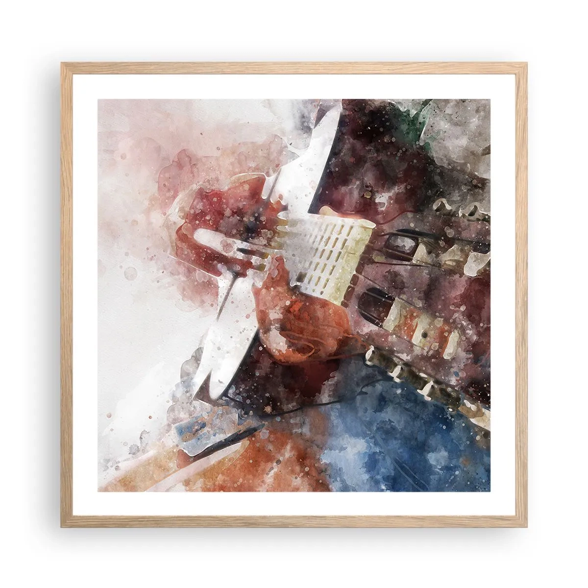 Plakat i ramme af lyst egetræ - Og hvad synes du? - 60x60 cm