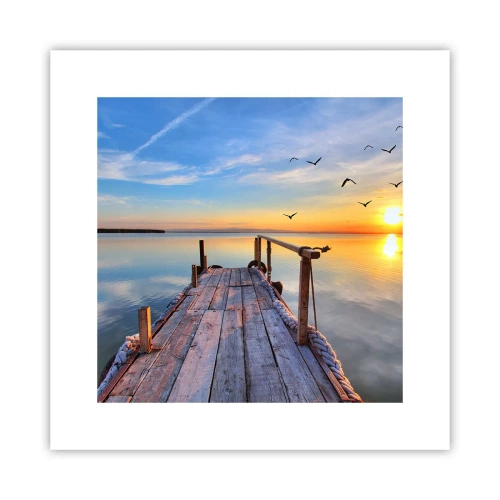 Plakat - Går fremad mod solen - 30x30 cm