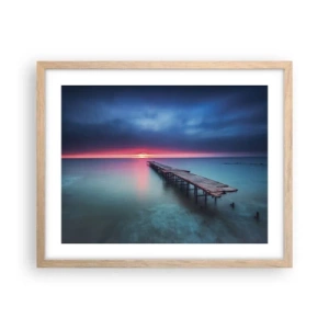 Plakat i ramme af lyst egetræ - Mellem himmel og jord - 50x40 cm