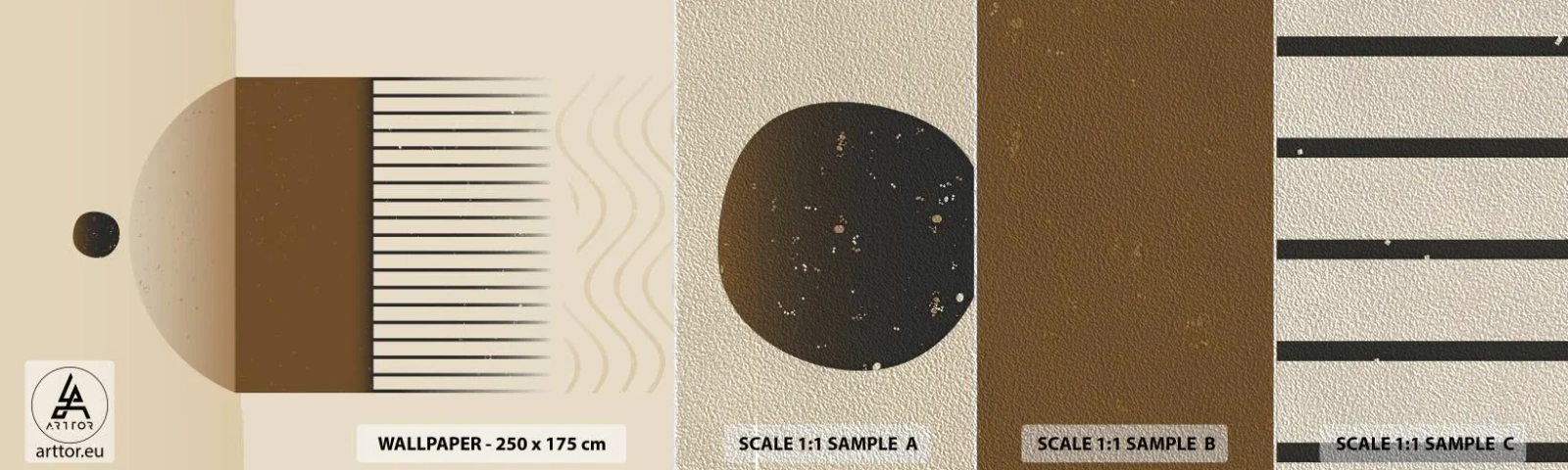Prøve Fototapet Premium Sand - Forskellige stater - Abstraktion, Stykke, Minimalisme - 100x30 cm