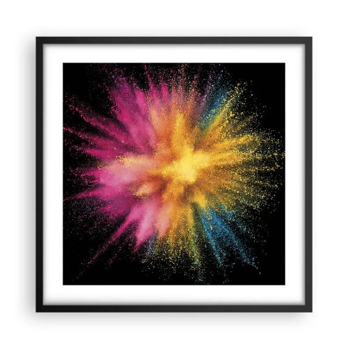 Plakat i sort ramme - Farvernes fødsel  - 50x50 cm