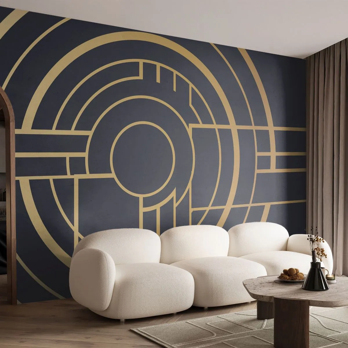 Fototapet Premium Canvas - At vende tingene på hovedet - Abstraktion, Stykke, Grafik - 250x175 cm