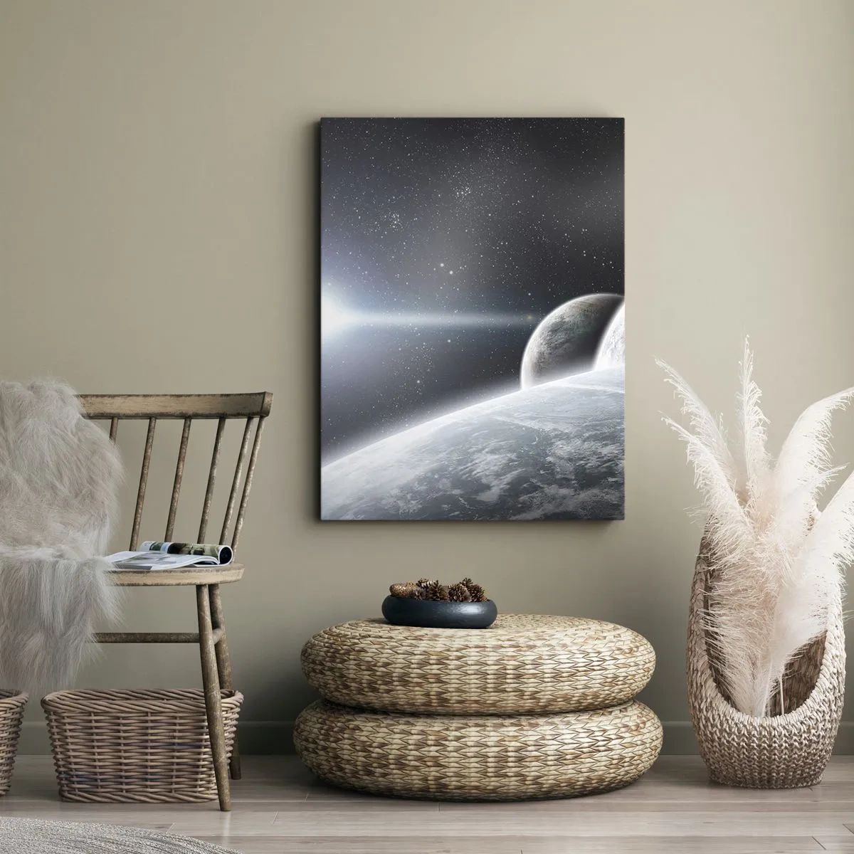 Lærredstryk - Billede på lærred - Sfærernes kosmiske musik - 45x80 cm
