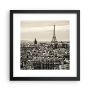 Plakat i sort ramme - Over Paris' hustage - 30x30 cm