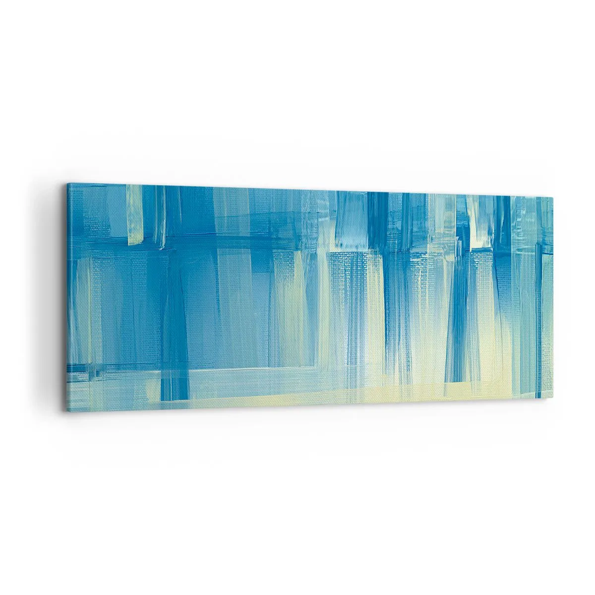 Lærredstryk - Billede på lærred - Komposition i turkis - 100x40 cm