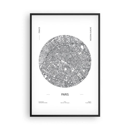 Plakat i sort ramme - Paris' anatomi - 61x91 cm