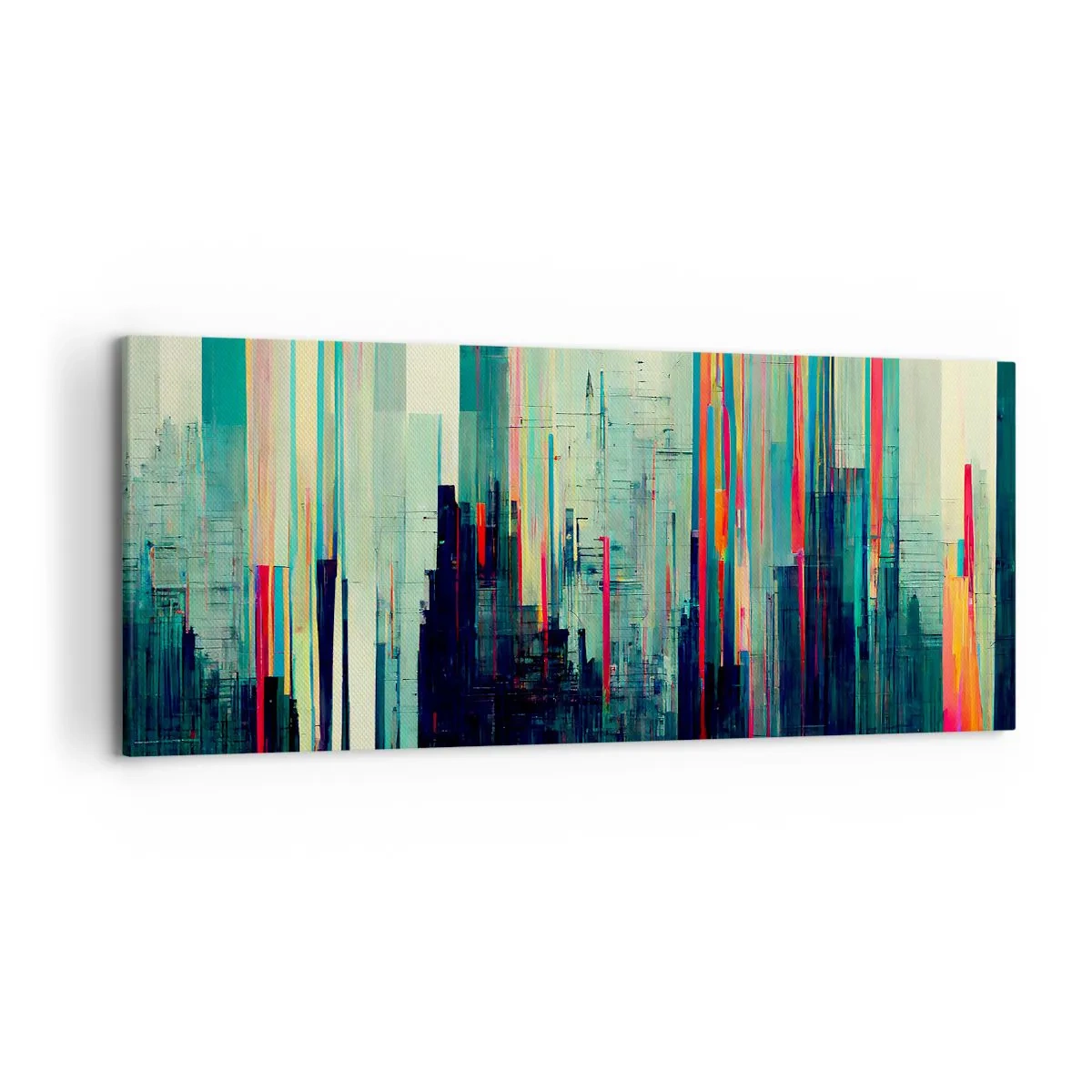 Lærredstryk - Billede på lærred - Futuristisk by - 120x50 cm