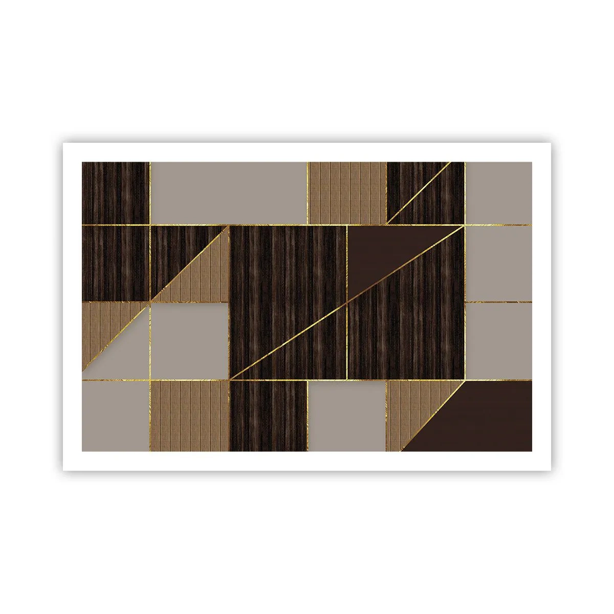 Plakat - En mosaik af brune og gyldne farver - 91x61 cm