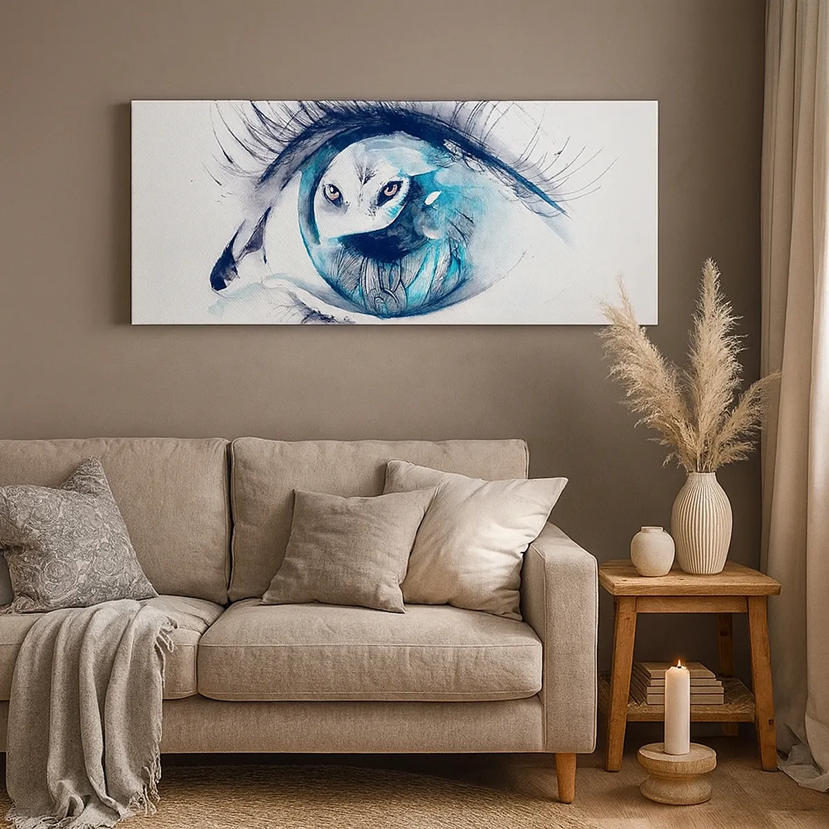 Lærredstryk - Billede på lærred - Øje mod øje med vildskab - 30x30 cm