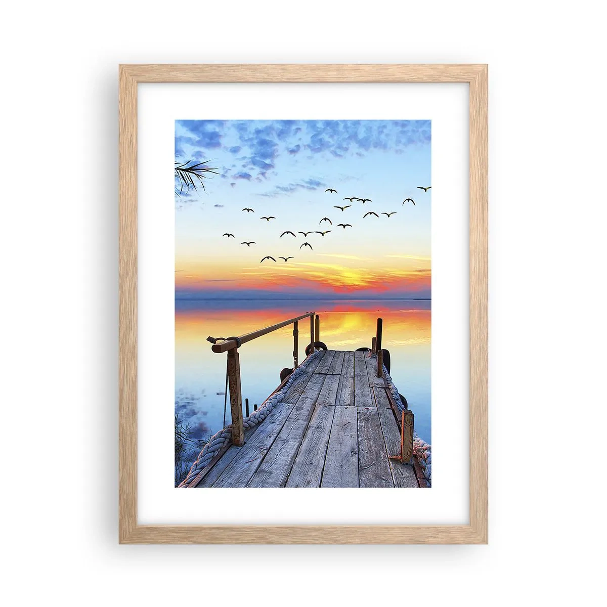 Plakat i ramme af lyst egetræ - Tid til at tage tilbage... - 30x40 cm