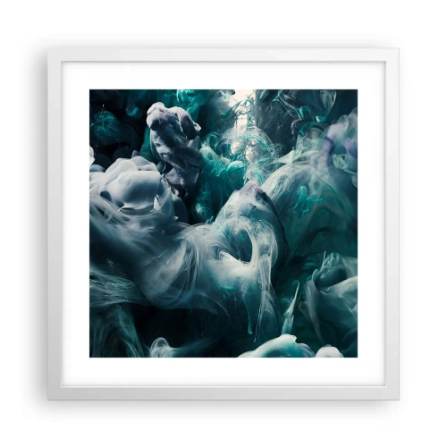 Plakat i hvid ramme - Farvebevægelse - 40x40 cm