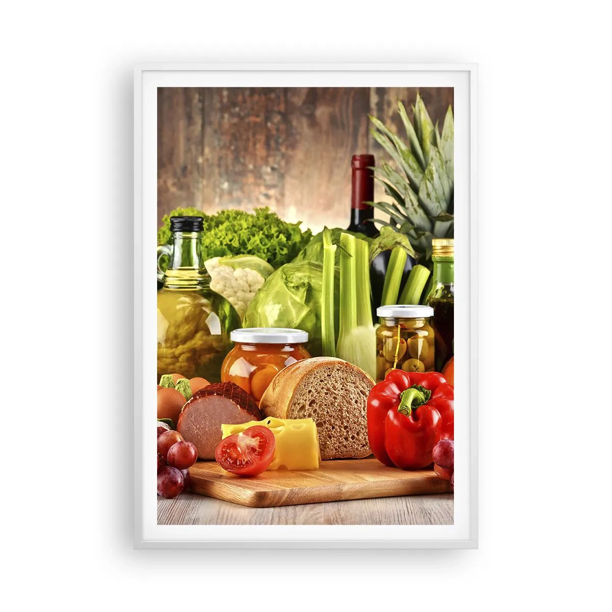 Plakat i hvid ramme - Røget, ristet, marineret - 70x100 cm