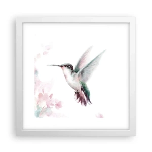 Plakat i hvid ramme - Stoppet i flagren - 30x30 cm