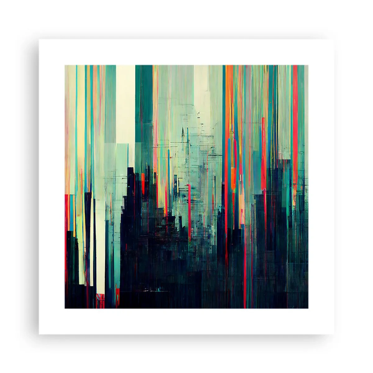 Plakat - Futuristisk by - 40x40 cm