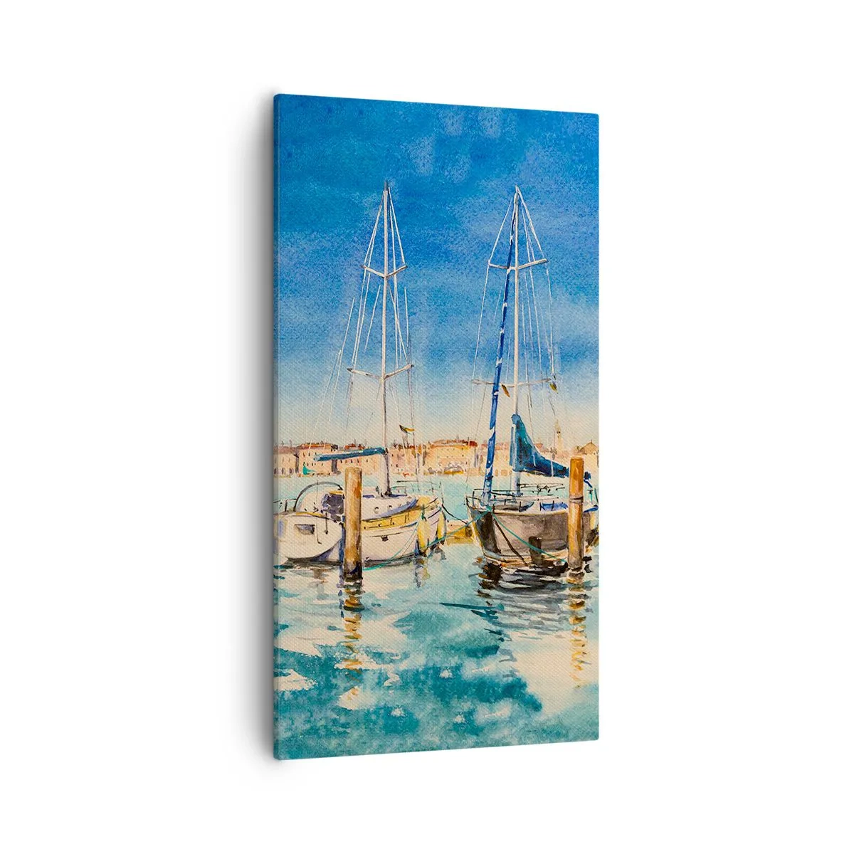Lærredstryk - Billede på lærred - Solrig lagune - 55x100 cm