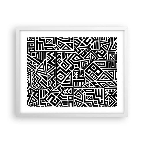 Plakat i hvid ramme - Præcolumbiansk sammensætning - 50x40 cm