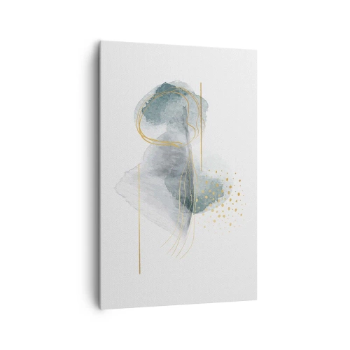Lærredstryk - Billede på lærred - Om forholdet mellem grå og guld - 80x120 cm