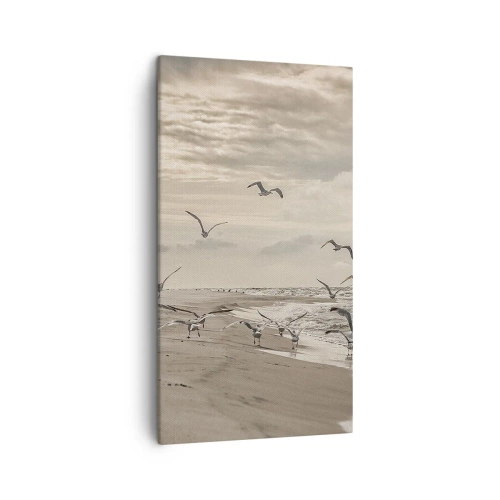 Lærredstryk - Billede på lærred - Havet brummer, fuglene synger - 45x80 cm