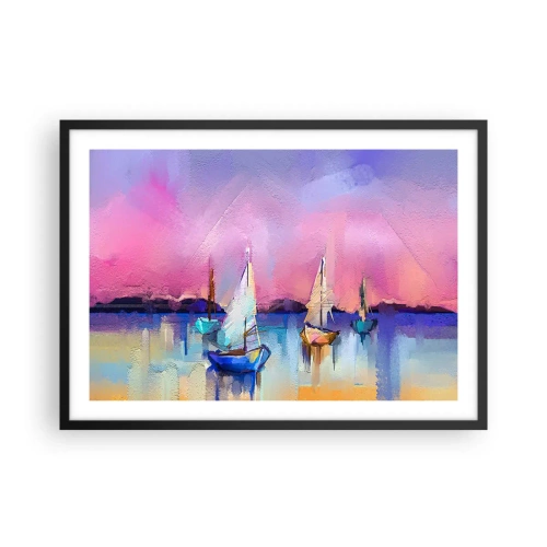 Plakat i sort ramme - Retning: brede farvande - 70x50 cm