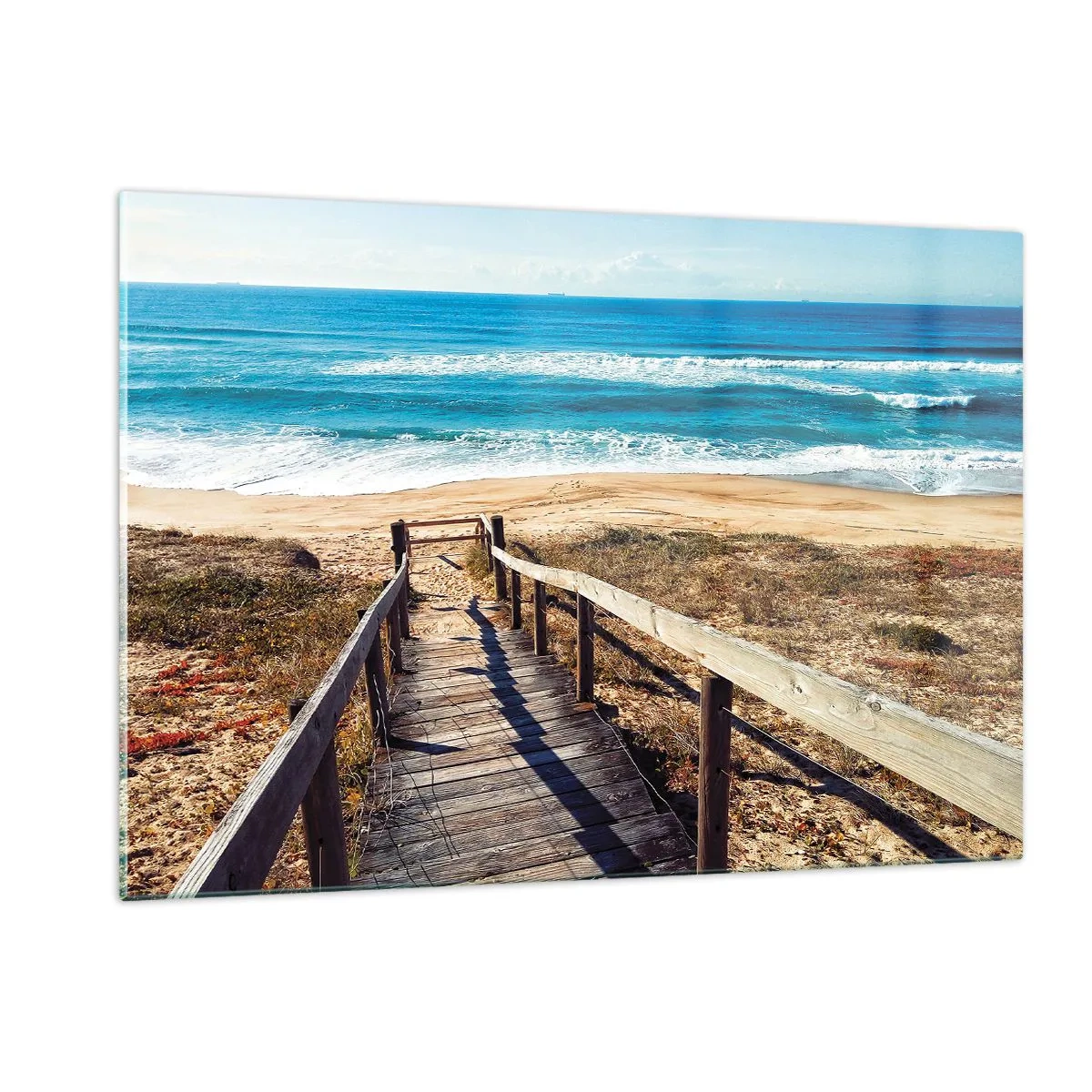 Billede på glas - Løb! - 120x80 cm