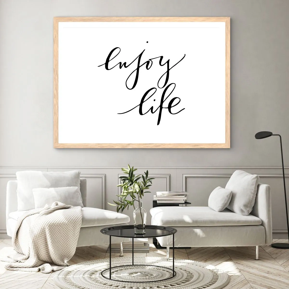 Plakat i ramme af lyst egetræ - Intet at tilføje… - 40x30 cm