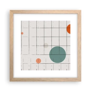 Plakat i ramme af lyst egetræ - Fanget i en fælde. Os eller dem? - 30x30 cm