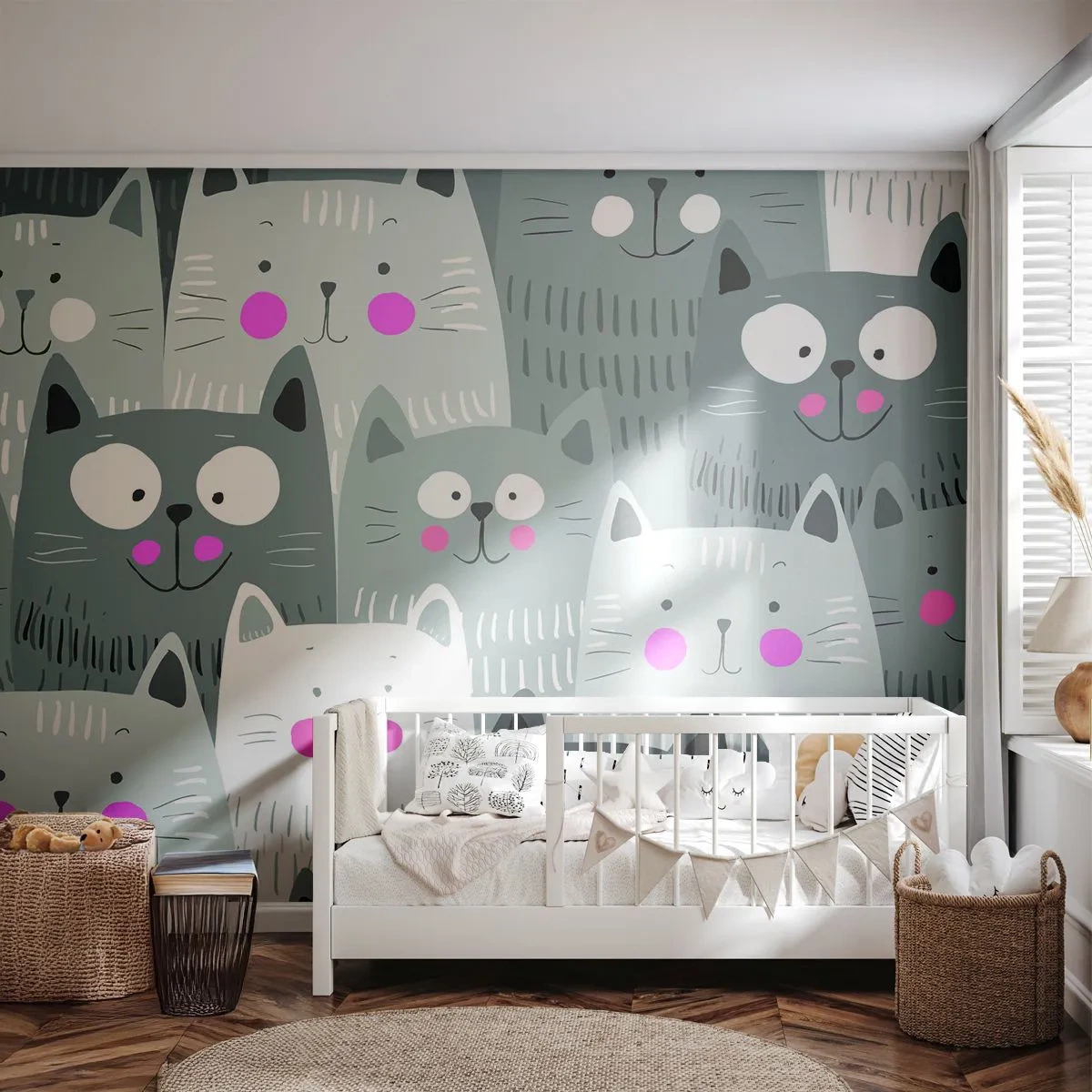 Fototapet Standard Eco - Kattens verden - For børn, Kat, Dyr - 200x140 cm