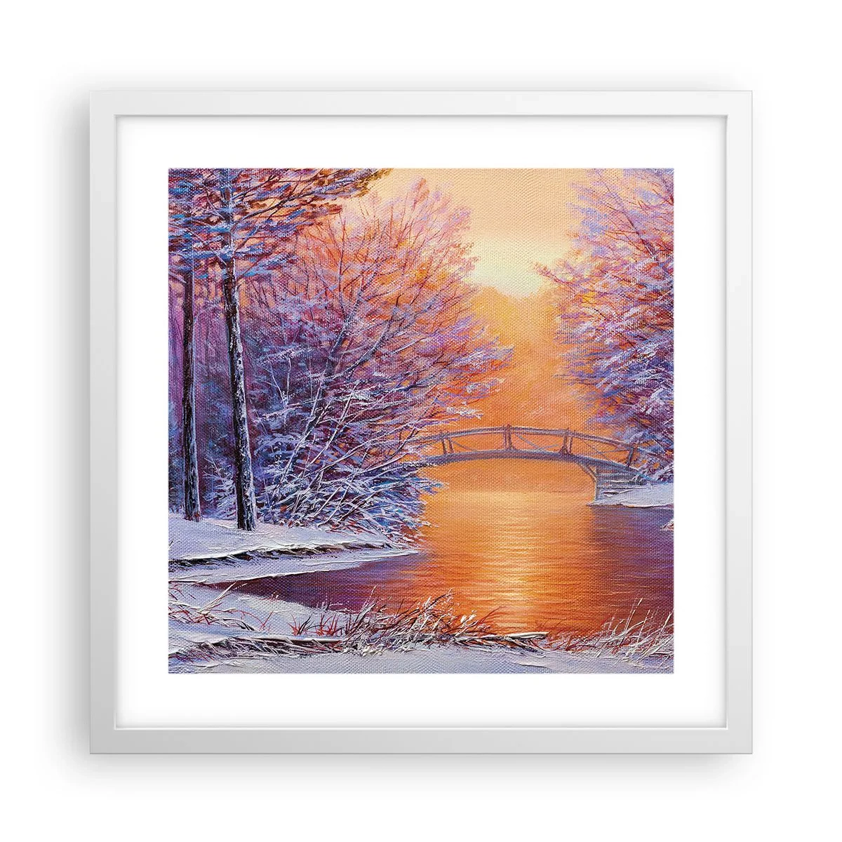 Plakat i hvid ramme - Lad os mødes her - 40x40 cm