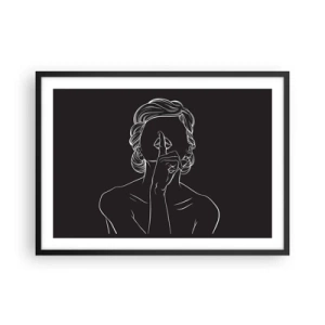 Plakat i sort ramme - Skønhed blomstrer i stilhed - 70x50 cm
