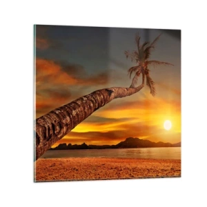 Billede på glas - Eksotisk ferie, eventyr i Caribien - 30x30 cm