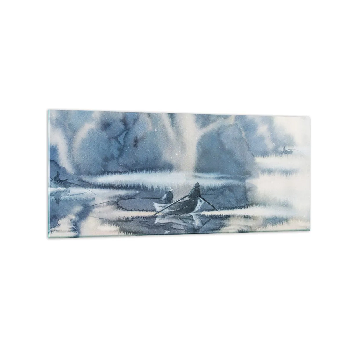 Billede på glas - Lystfiskere i deres paradis - 120x50 cm
