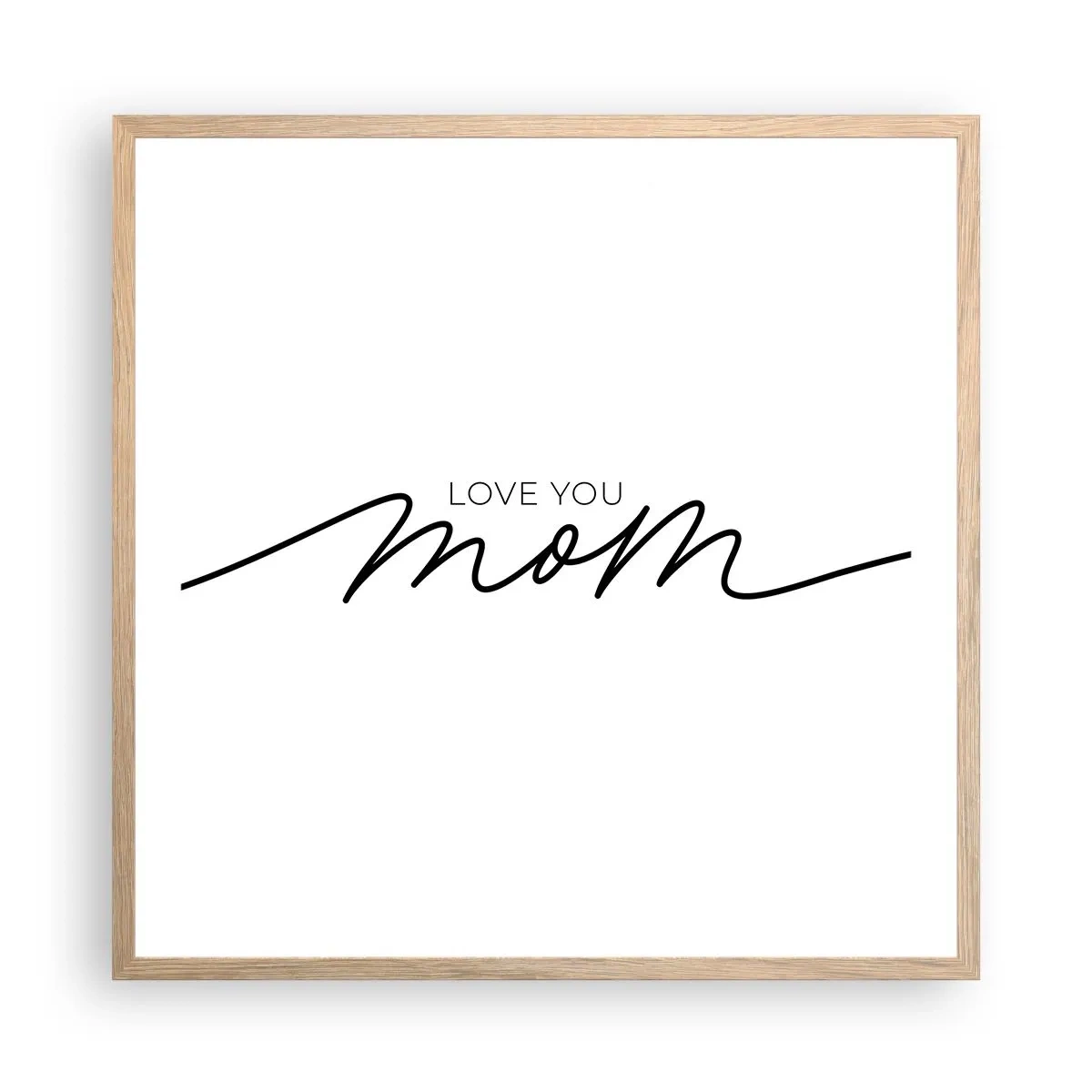 Plakat i ramme af lyst egetræ - Stor følelse - 60x60 cm