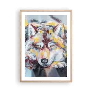 Plakat i ramme af lyst egetræ - Fred blandt kære - 50x70 cm