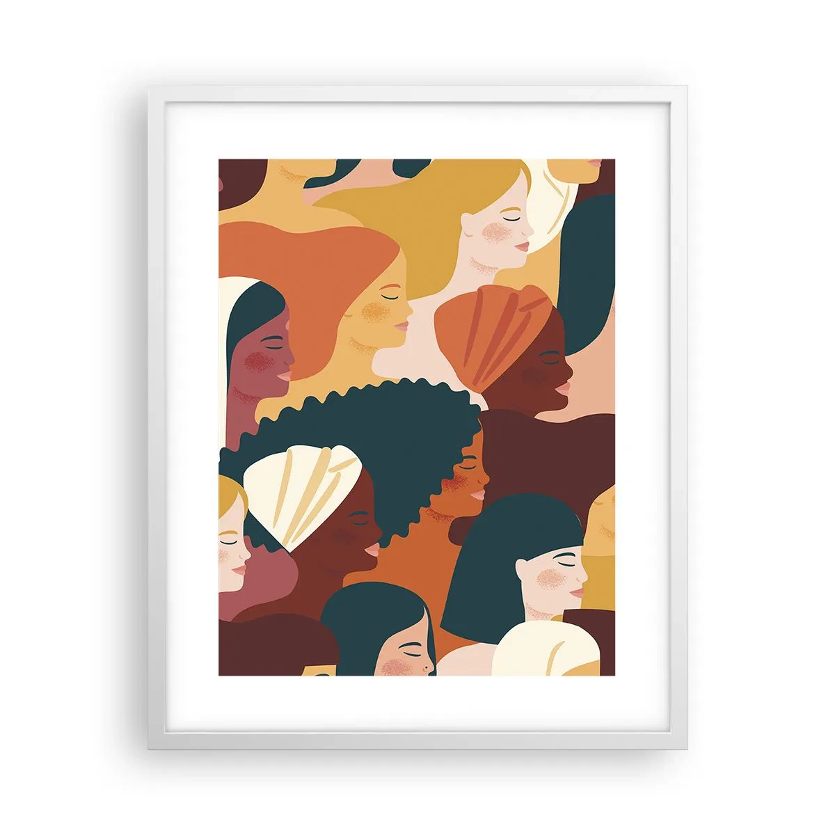 Plakat i hvid ramme - Kun kvindelighed - 40x50 cm
