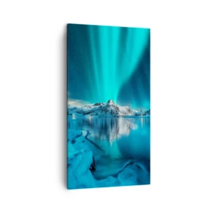 Lærredstryk - Billede på lærred - Nat med lys - 45x80 cm
