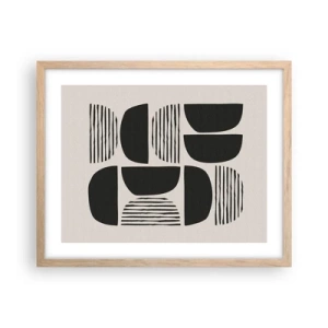 Plakat i ramme af lyst egetræ - Halvhjertede arrangementer - 50x40 cm