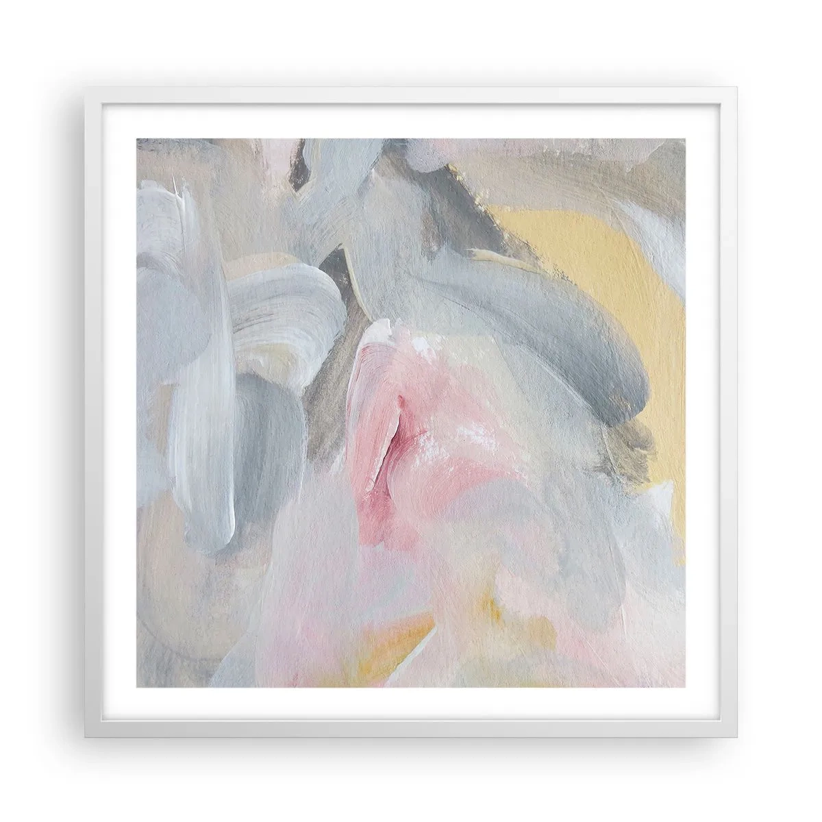 Plakat i hvid ramme - I en pastelfarvet verden - 60x60 cm