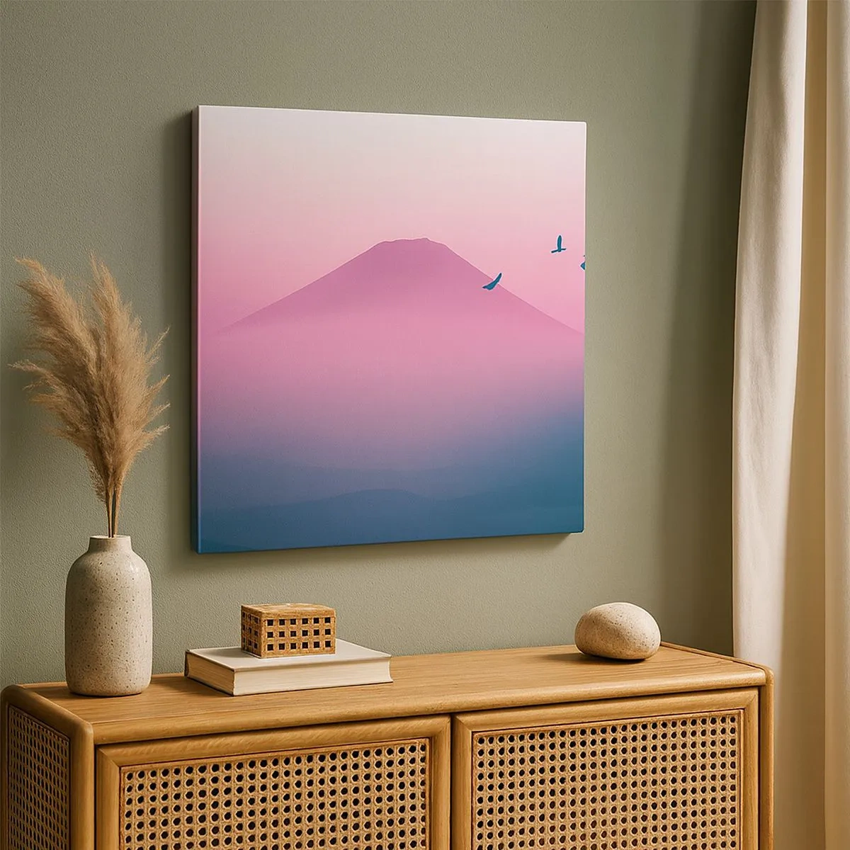 Lærredstryk - Billede på lærred - Vandrer over skyerne - 30x30 cm