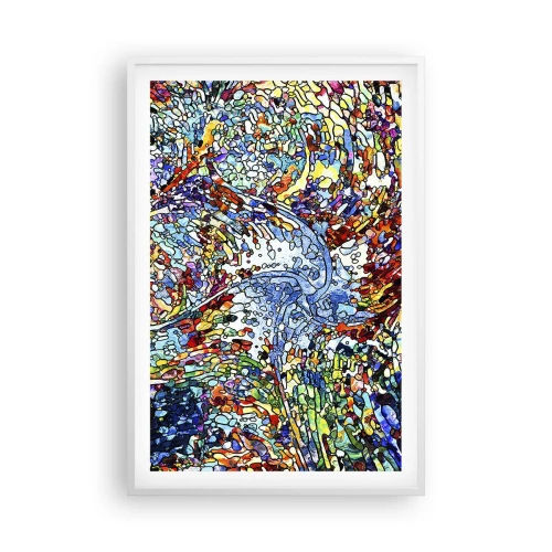 Plakat i hvid ramme - Dråbe af farvet glas - 61x91 cm