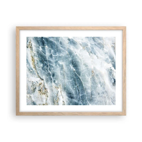 Plakat i ramme af lyst egetræ - Isverden - 50x40 cm