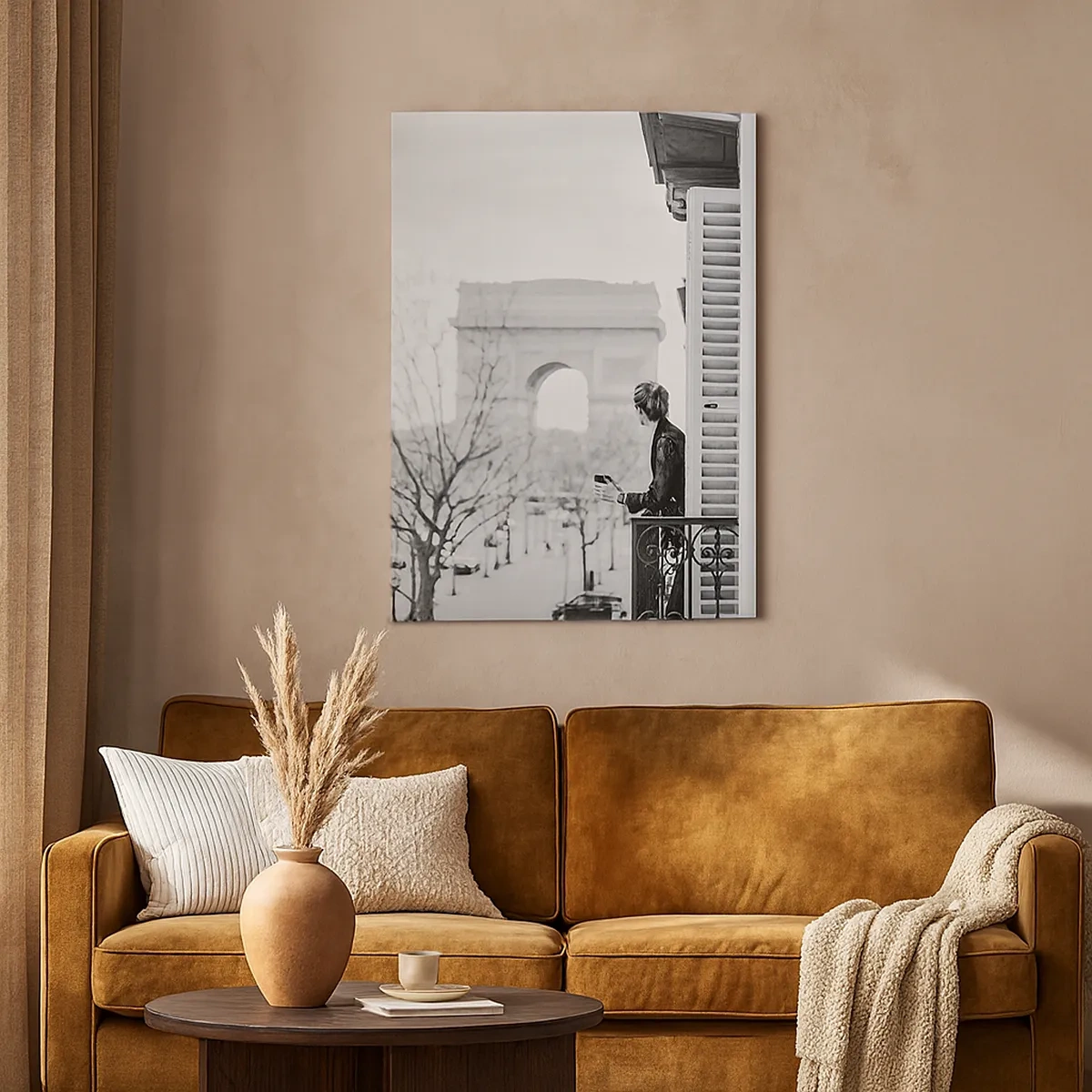 Lærredstryk - Billede på lærred - Værelse med udsigt - 50x70 cm