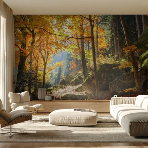 Fototapet Standard Eco - Tid til at slappe af - Landskab, Skov, Natur - 200x140 cm