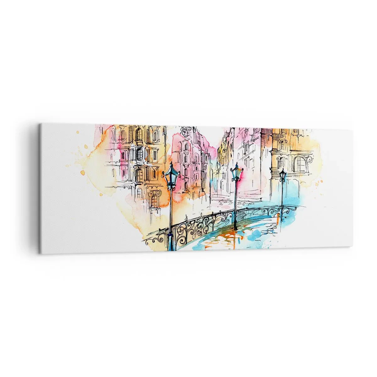 Lærredstryk - Billede på lærred - Byens hjerte - 140x50 cm