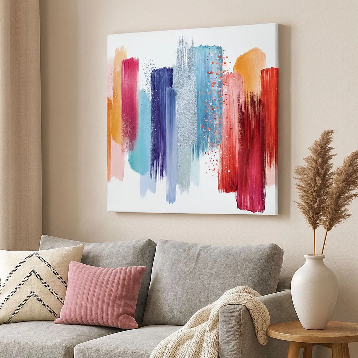 Lærredstryk - Billede på lærred - Op og ned  - 30x30 cm