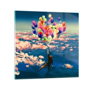 Billede på glas - En barndomsdrøm, der går i opfyldelse - 70x70 cm