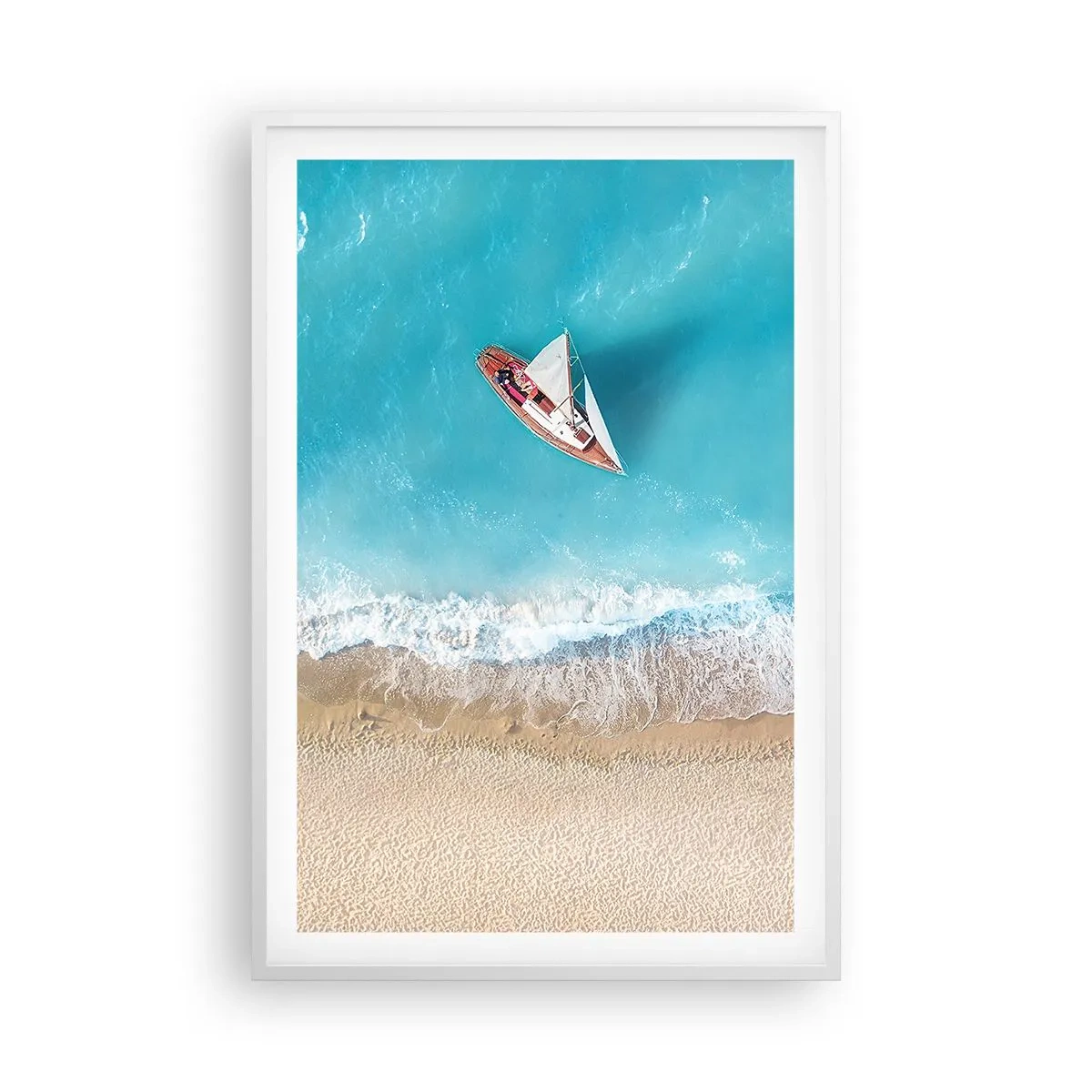 Plakat i hvid ramme - På grænsen mellem blå og guld - 61x91 cm