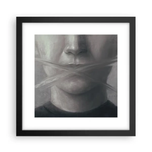 Plakat i sort ramme - Ikke et ord - 30x30 cm